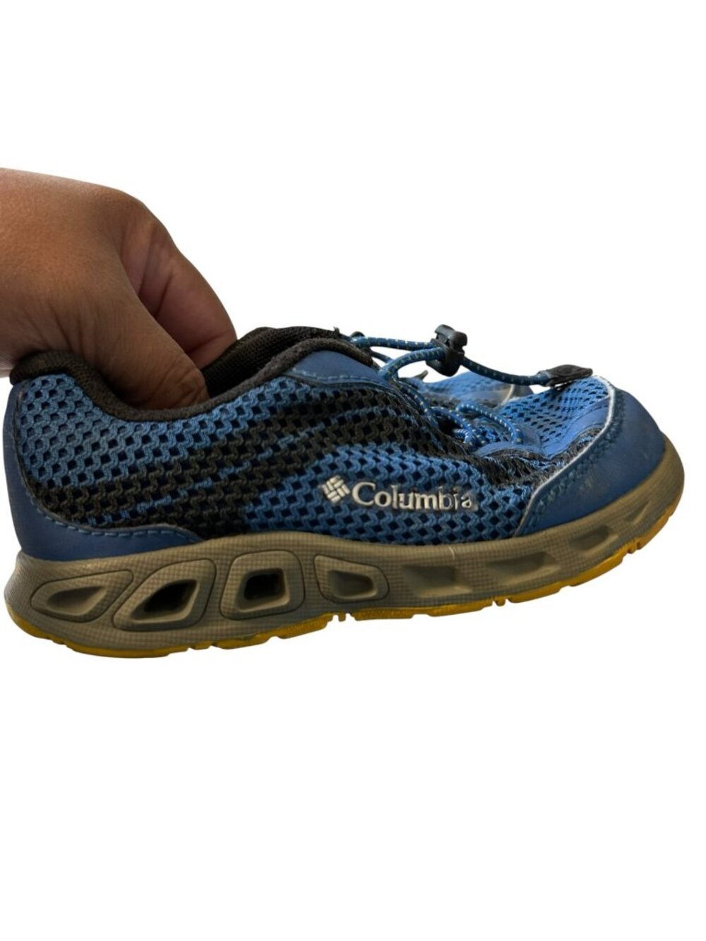 Columbia Boy's Blue Black Drainmaker IV Mesh Omni-Grip Hiking Shoes Size 12